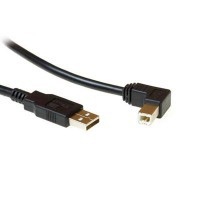 ACT USB 2.0 A male - USB B male (haaks) 1,80 meter SB2408