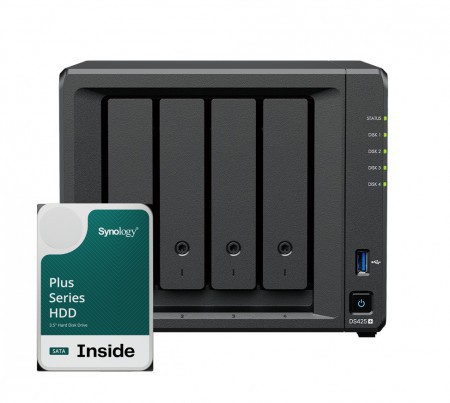 Synology DS425+ 4Bay 16TB NAS met 4x 4TB Synology Plus HDD