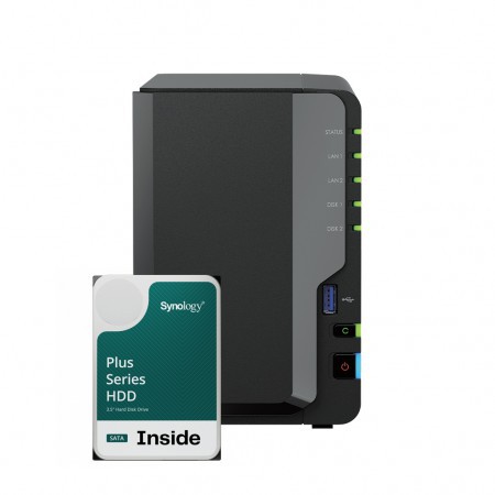 Synology DS225+ 2Bay 8TB NAS met 2x 4TB Synology Plus HDD