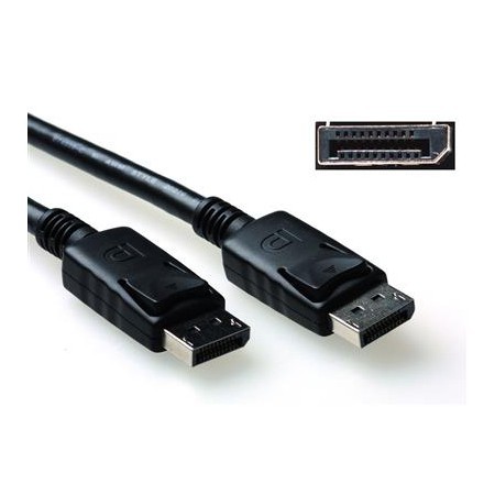 2 meters DisplayPort cable male - male, power pin 20 connected