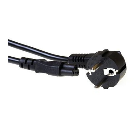 Powercord mains connector CEE 7/7 male (angled) - C5 black 2 m