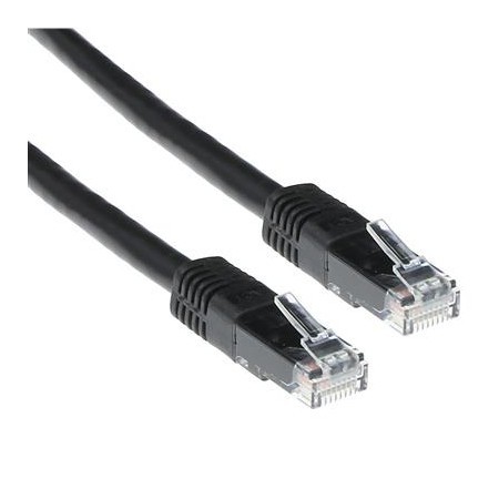 Black 20 meter U/UTP CAT6 patch cable with RJ45 connectors