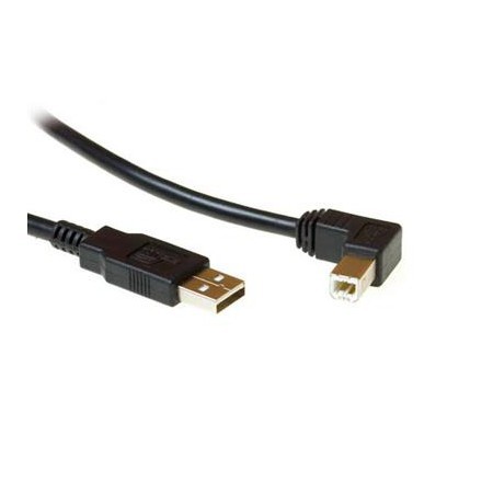 ACT USB 2.0 A male - USB B male (haaks) 1,80 meter SB2408